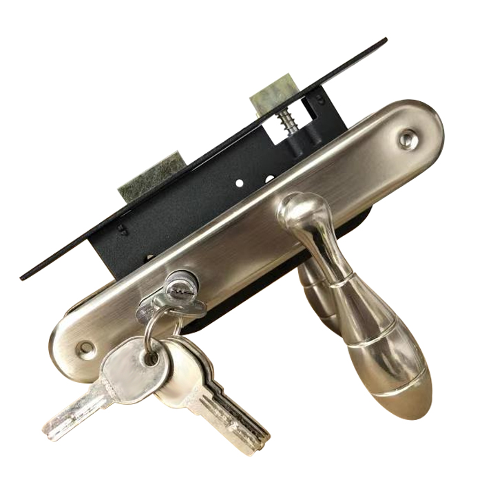M8512, 85mm Door Lockset with big knob and aluminum Lever Handles iron Plate, mortise locks andlock  cylinders ,used for entrance doors and wooden doors