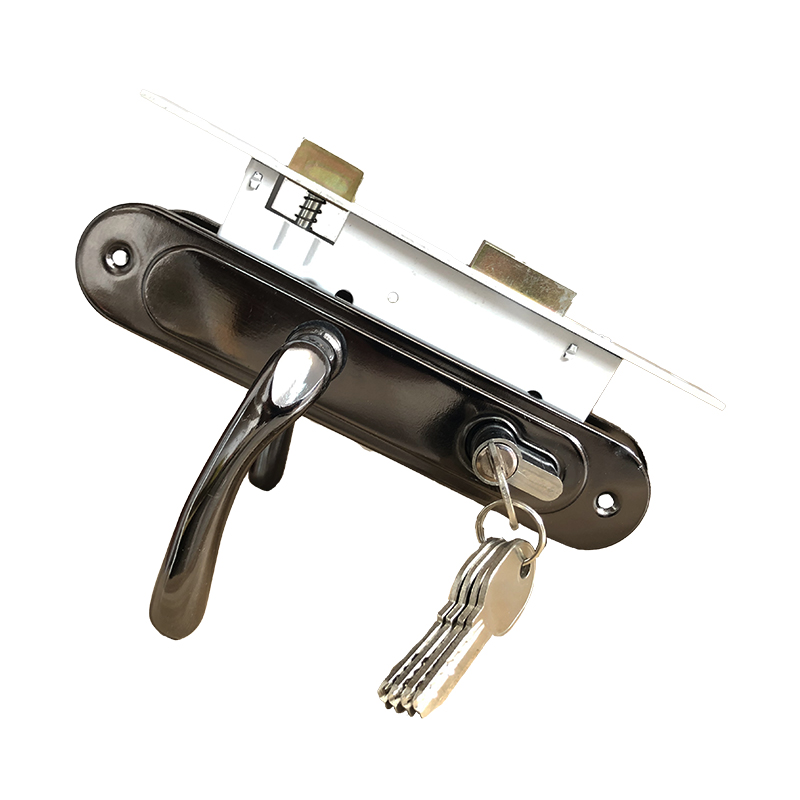 M8518, 85mm Nickel plating Door Lockset, aluminum Lever Handles iron Plate, mortise locks and cylinders ,Security for aluminum doors and wooden doors