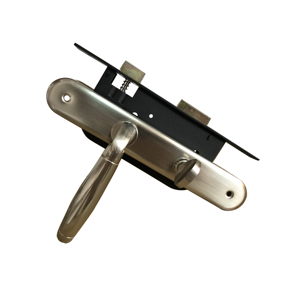 M8543, 85mm Door Lockset aluminum Lever Handles iron Plate, mortise locks and lock cylinders, for wood doors, living room doors.