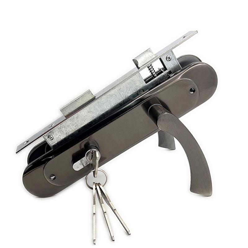 M8545, 85mm Door Lockset aluminum Lever Handles iron Plate, mortise locks and cylinders ,Safe for kinds of Doors.